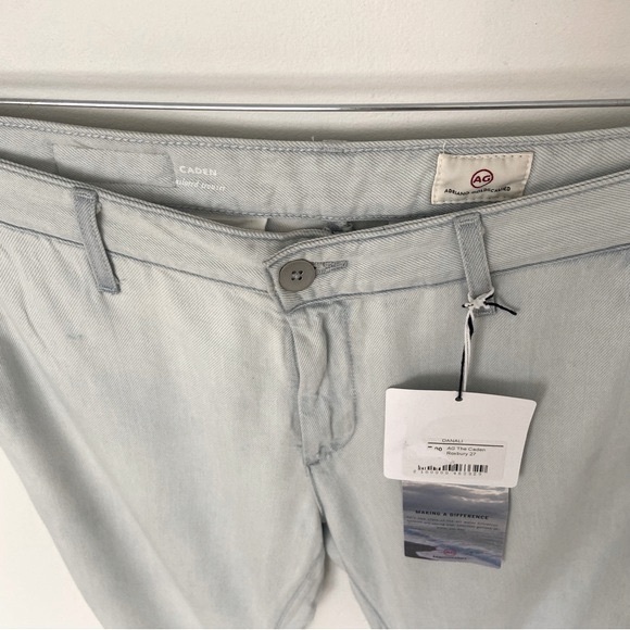 AG NWT The Caden Roxbury Chambray DenimTrouser Hazy Silk Indigo Denim size 27 - Picture 8 of 11